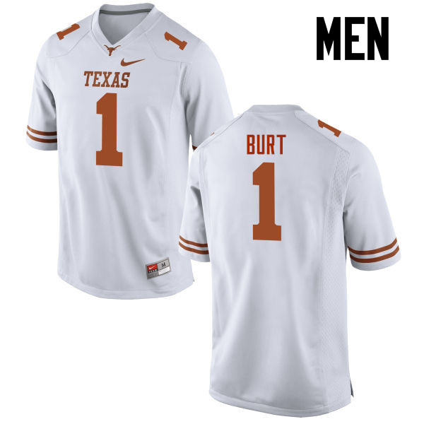 Men #1 John Burt Texas Longhorns College Football Jerseys-White